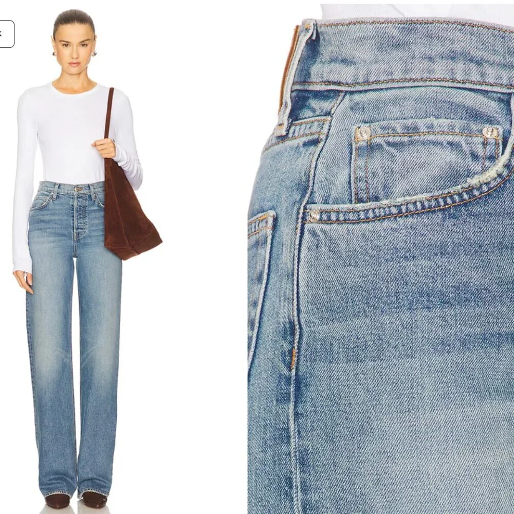 NWOT GRLFRND Brooklyn High Rise Straight Jeans size 28 - Picture 3 of 5